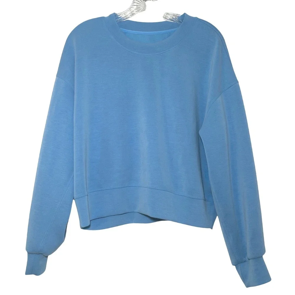 Lululemon Perfectly OversizedCropped Crew Softstreme women's 6 cozy soft denim